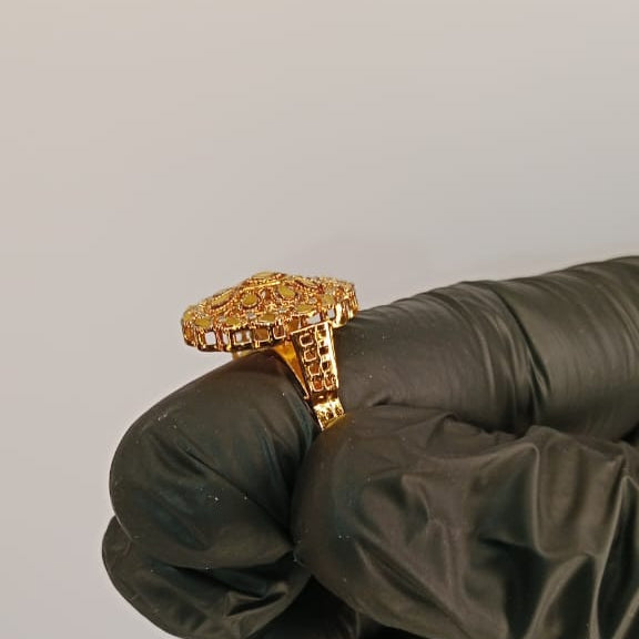 Gold Plated Fancy Ring for Women โ Stylish Wedding & Party Wear Ring for Girls