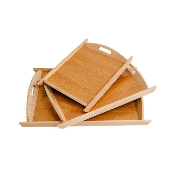 3 Pcs Wooden Serving Tray Set – Best Quality Kitchen & Home Tray Collection