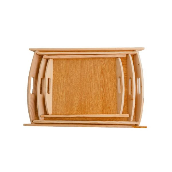 3 Pcs Wooden Serving Tray Set – Best Quality Kitchen & Home Tray Collection