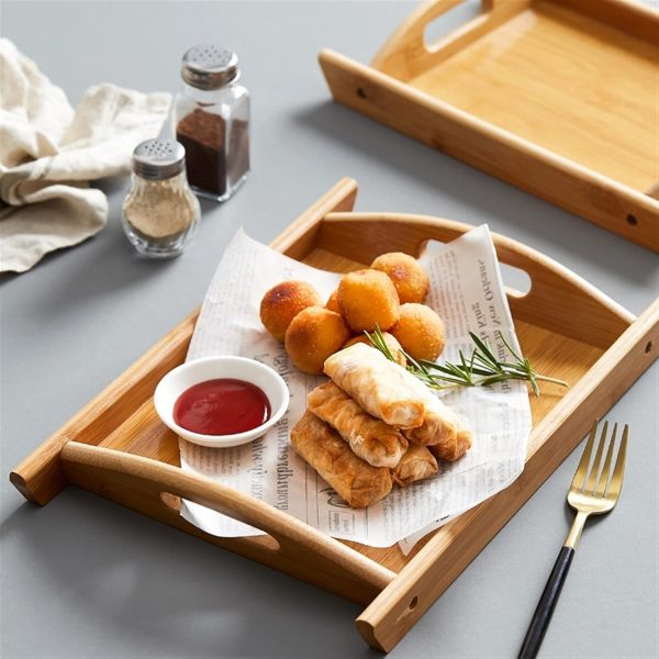 3 Pcs Wooden Serving Tray Set – Best Quality Kitchen & Home Tray Collection