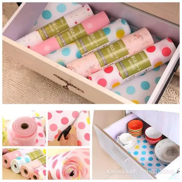 Polka Foamic Kitchen Sheet – Waterproof Shelf & Drawer Liner Roll 45x150cm