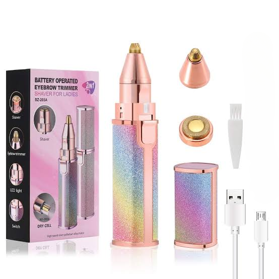 2-in-1 Rechargeable Hair Remover for Women – USB Chargeable with Brush Tool