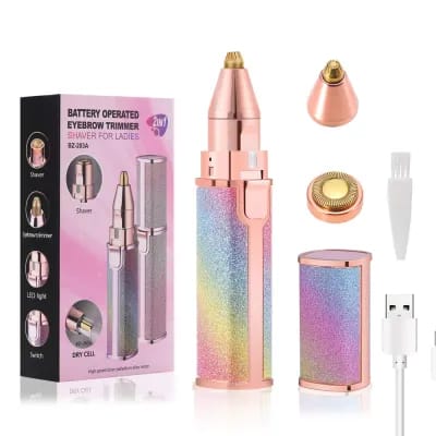 2-in-1 Rechargeable Hair Remover for Women – USB Chargeable with Brush Tool