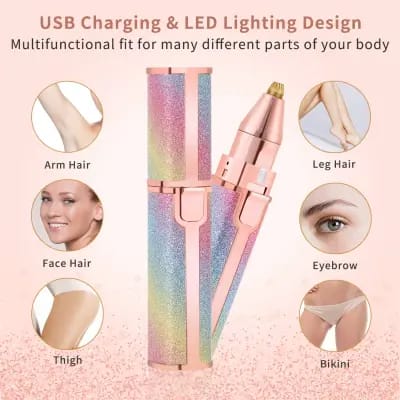 2-in-1 Rechargeable Hair Remover for Women – USB Chargeable with Brush Tool