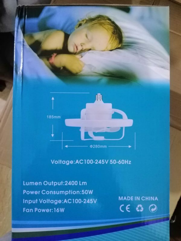 360° Rotating Ceiling Fan with Light & Remote – Socket Mount, Adjustable Airflow
