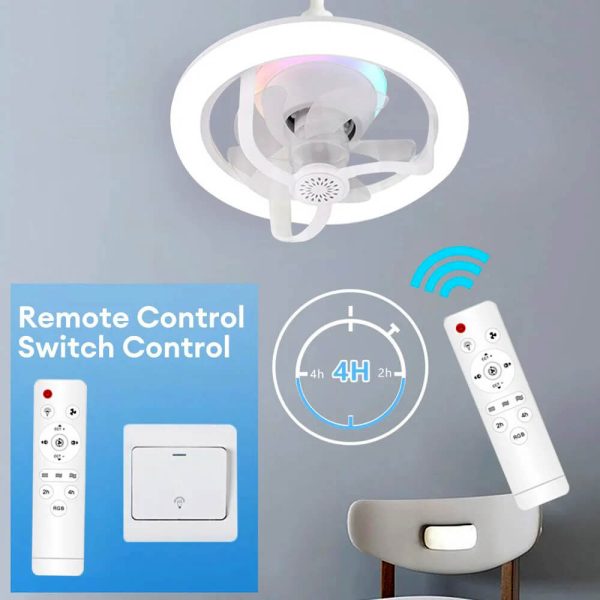 360° Rotating Ceiling Fan with Light & Remote – Socket Mount, Adjustable Airflow