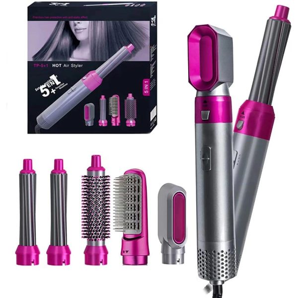 5-in-1 Hair Dryer Brush Kit – Electric Blow Dryer, Curler & Straightener Tool