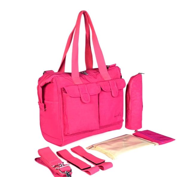6pcs Baby Diaper Bag Set โ Mummy Changing Handbag with Storage & Bottle Holder