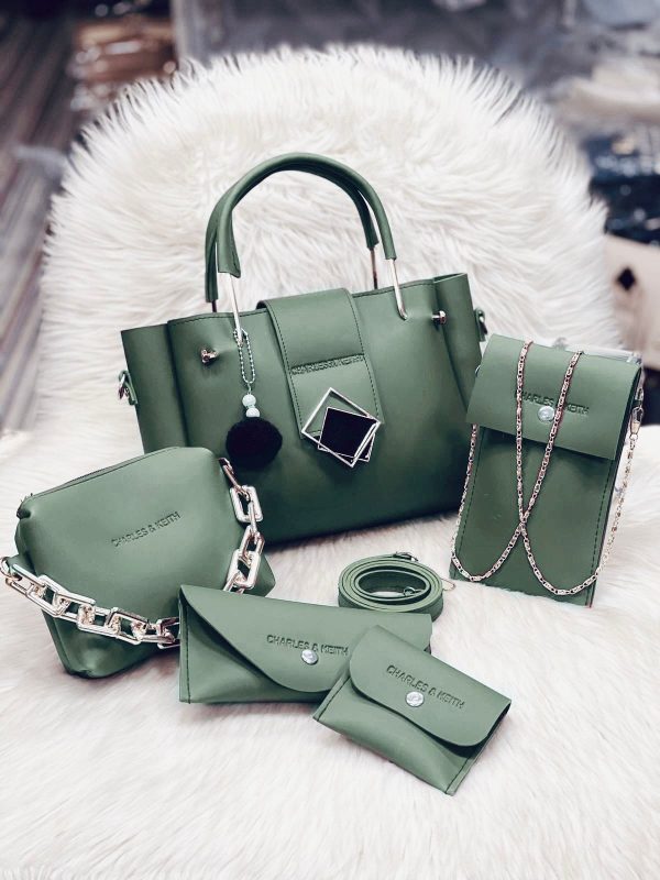 Charles & Keith 5-Piece Ladies Handbag Set – Stylish & Premium Bags for Women