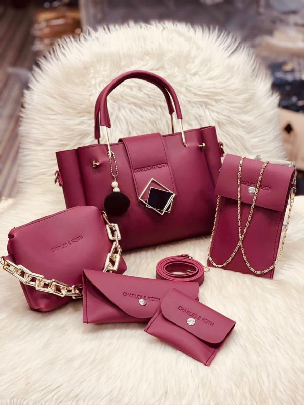 Charles & Keith 5-Piece Ladies Handbag Set – Stylish & Premium Bags for Women