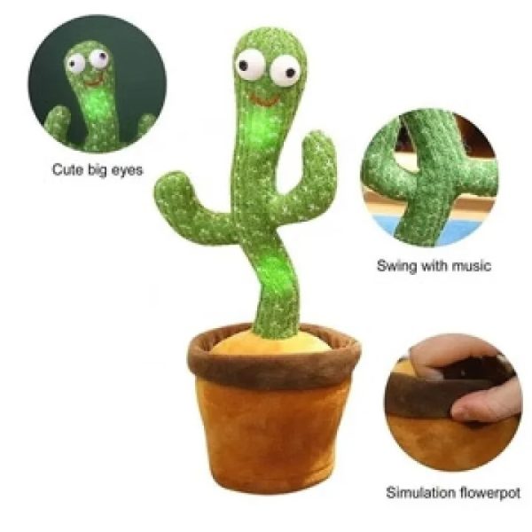Dancing Cactus Toy – Singing & Talking Plush with Voice Recording & USB Charge