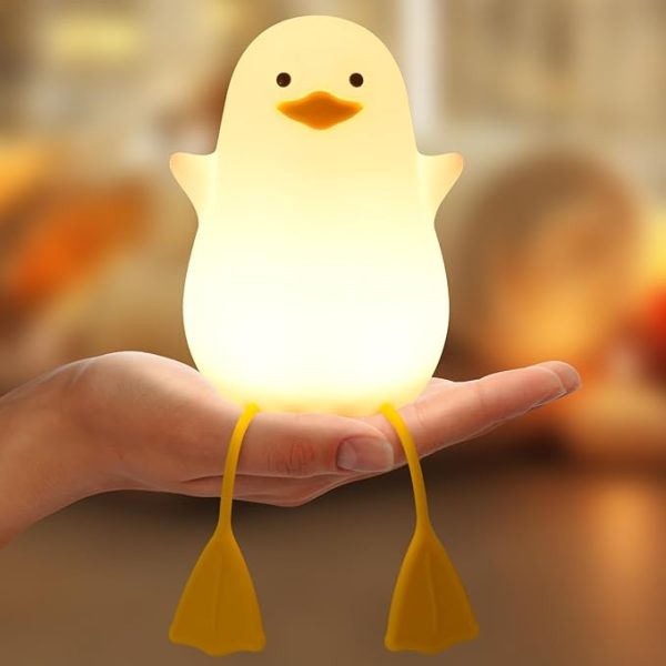 Cute Duck Night Light | LED Silicone Dimmable Touch Lamp – Rechargeable Bedside