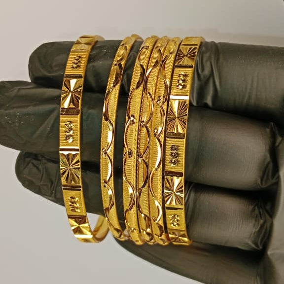 Gold Plated Bangles for Women โ 2.5 Inch Bridal Churiyan Set with Gift Box
