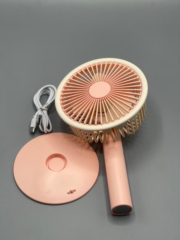 Mini USB Rechargeable Desk Fan – Quiet Volcanic Ash Design Fan for Students