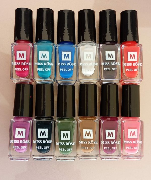Miss Rose Peel Off Nail Polish – Long-Lasting & Easy Nail Paint for Girls (Random)