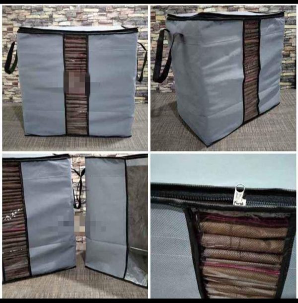 Foldable Grey Storage Organizer Bag – Clothing & Wardrobe Organizer (NW000162)