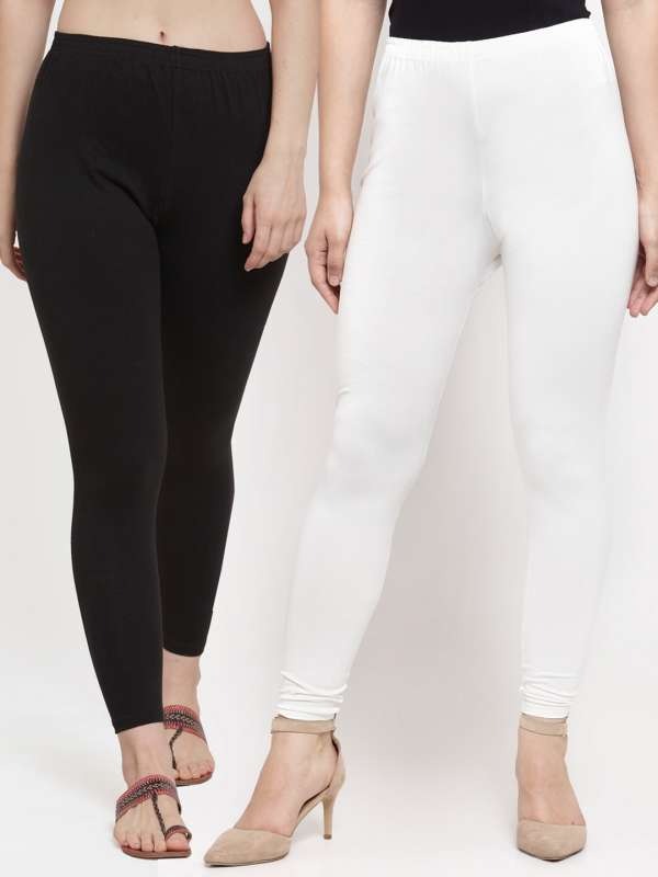 PAck of 2 Stretchable Tights for Women – Black & White Flexible Daily Wear