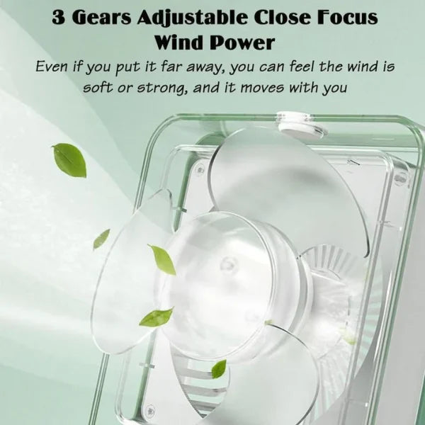 USB Mini Air Cooler – 3-Speed Desktop AC Fan with Humidifier & Purifier Spray
