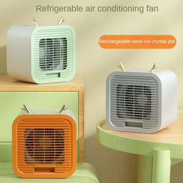 Portable Desktop AC Fan – USB Rechargeable 3-Speed Fast Cooling Fan (Random)
