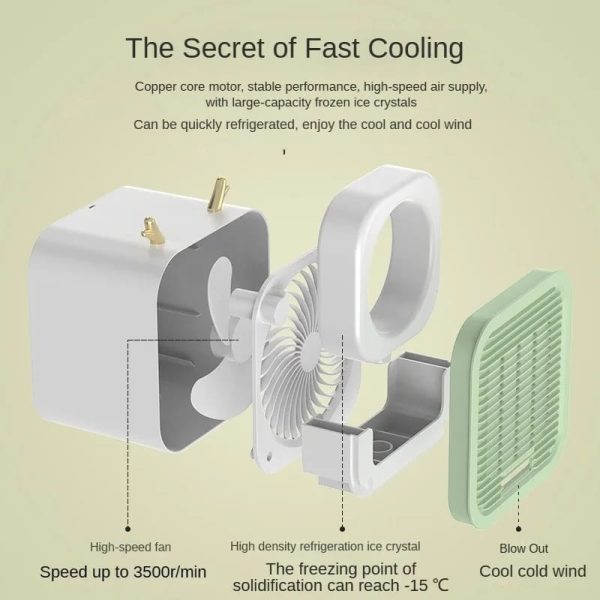 Portable Desktop AC Fan – USB Rechargeable 3-Speed Fast Cooling Fan (Random)