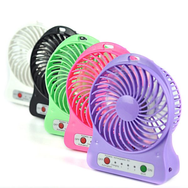 Mini USB Rechargeable Fan – 3-Speed Portable Desktop Cooling Fan (Random Color)