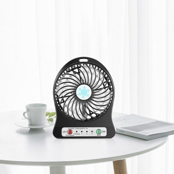 Mini USB Rechargeable Fan – 3-Speed Portable Desktop Cooling Fan (Random Color)