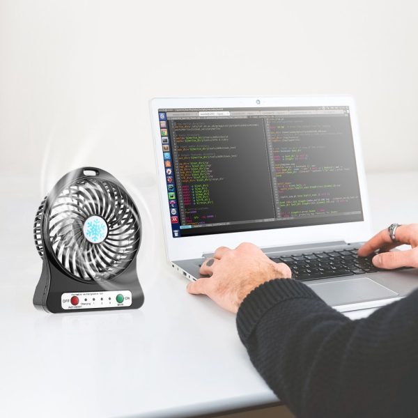 Mini USB Rechargeable Fan – 3-Speed Portable Desktop Cooling Fan (Random Color)