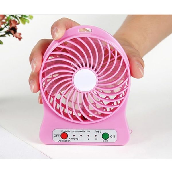 Mini USB Rechargeable Fan – 3-Speed Portable Desktop Cooling Fan (Random Color)