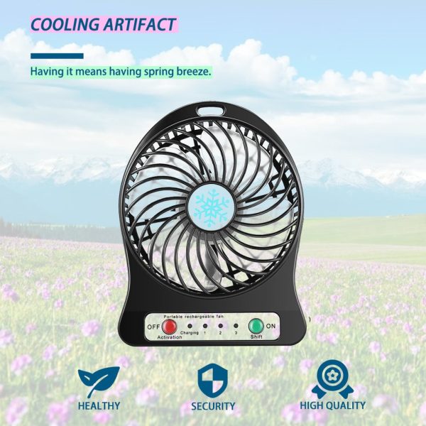 Mini USB Rechargeable Fan – 3-Speed Portable Desktop Cooling Fan (Random Color)