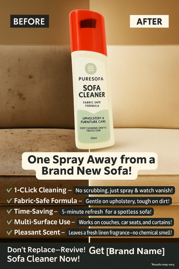 Puresofa Sofa Cleaner Spray – Upholstery Safe, Deep Cleaning & Stain Remover 150ml