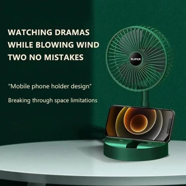 Rechargeable Telescopic Folding Fan – Adjustable Table Fan with 3 Speeds