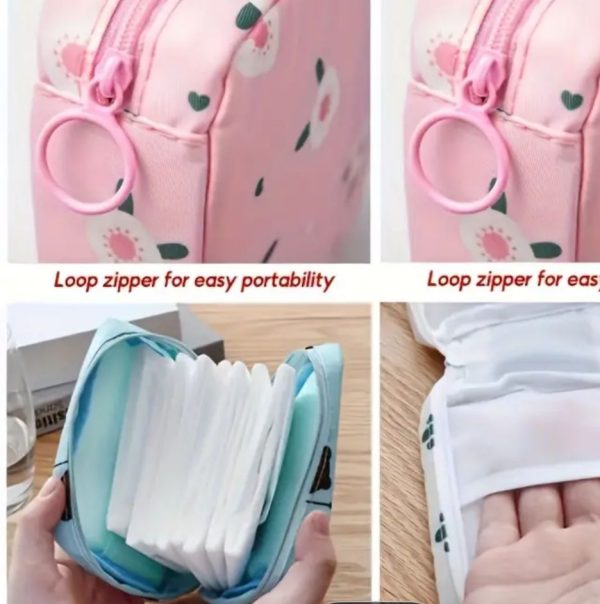 Women’s Sanitary Pad & Cosmetic Pouch – Hygiene & Makeup Storage Bag (Random)
