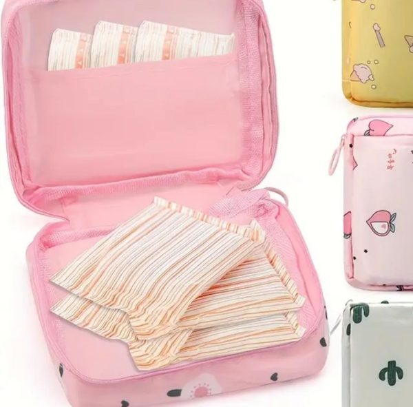 Women’s Sanitary Pad & Cosmetic Pouch – Hygiene & Makeup Storage Bag (Random)