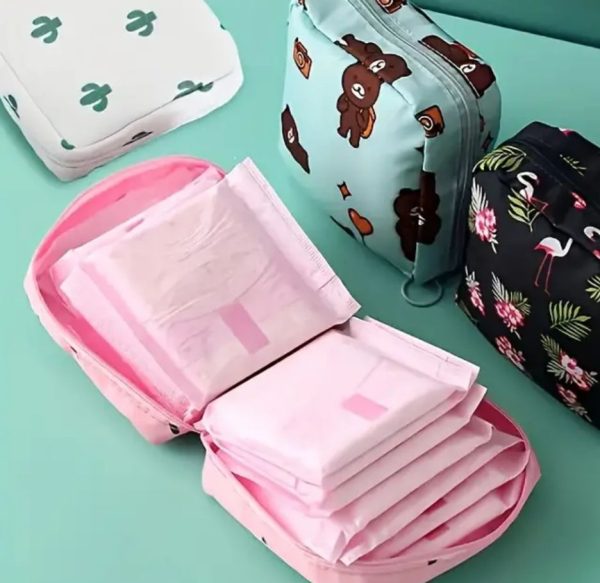 Women’s Sanitary Pad & Cosmetic Pouch – Hygiene & Makeup Storage Bag (Random)