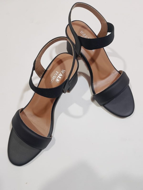 Women’s Black Heel Sandals | Open Toe & Comfortable Strap Design – Elegant