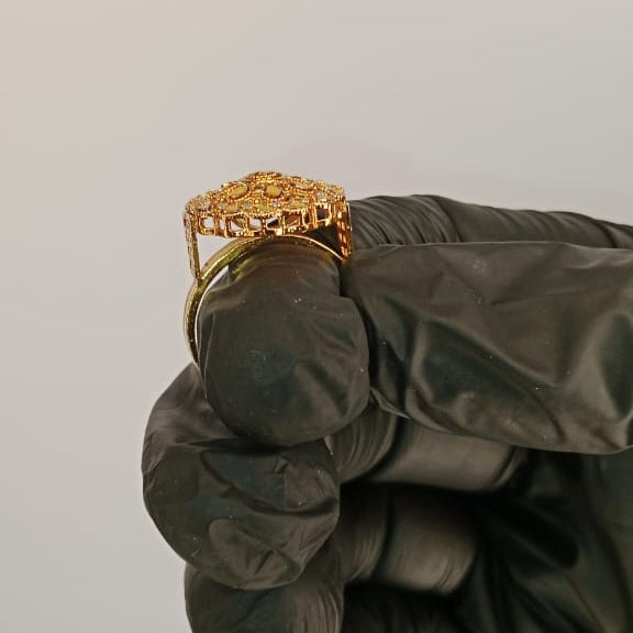 Gold Plated Fancy Ring for Women – Stylish Wedding & Party Wear Ring for Girls