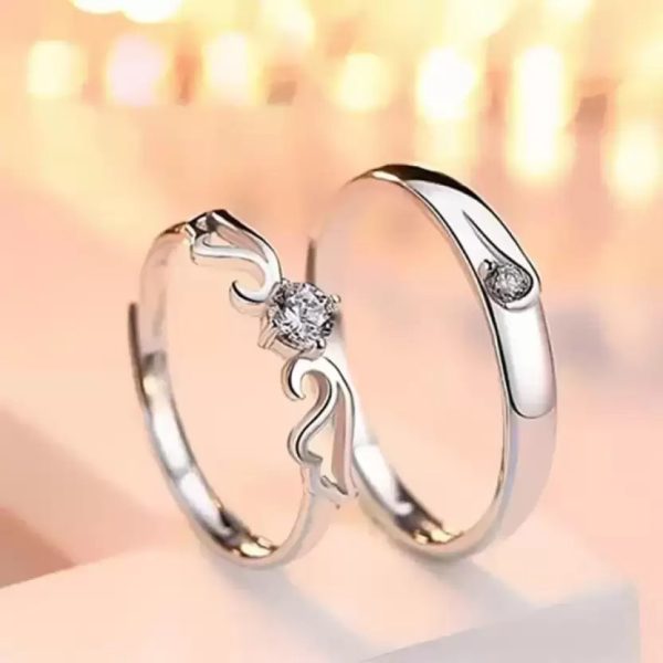 Stainless Steel Couple Rings – 1 Pair Engagement & Friendship Gift for Him & Her