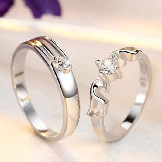 Stainless Steel Couple Rings – 1 Pair Engagement & Friendship Gift for Him & Her