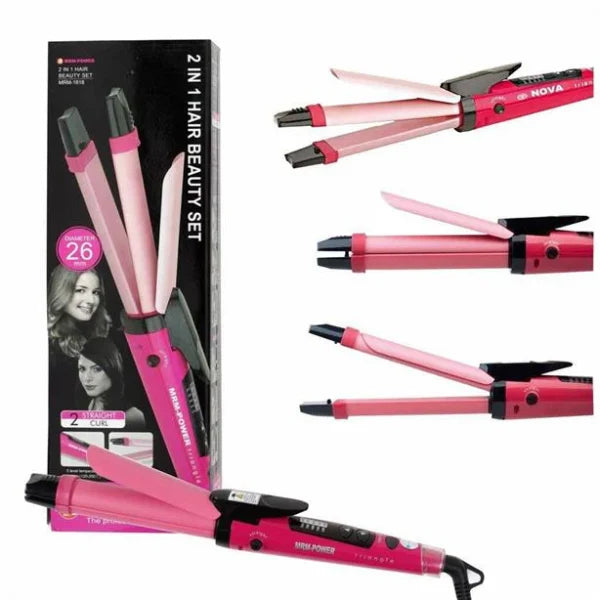 Nova 2-in-1 Hair Straightener & Curler for Women – Quick Heat Ceramic NH-2009