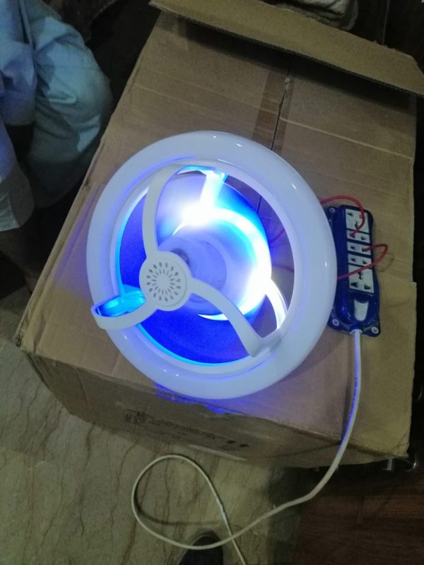 360° Rotating Ceiling Fan with Light & Remote – Socket Mount, Adjustable Airflow