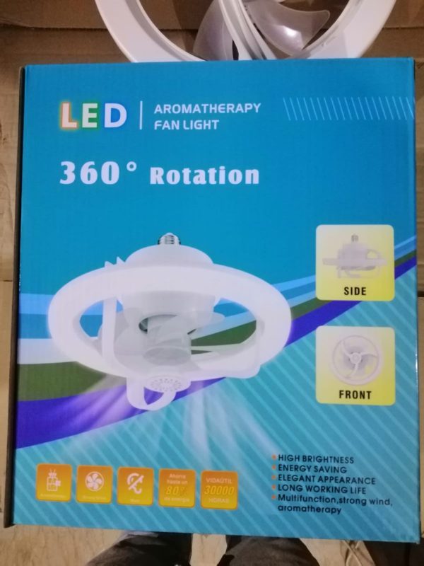 360° Rotating Ceiling Fan with Light & Remote – Socket Mount, Adjustable Airflow