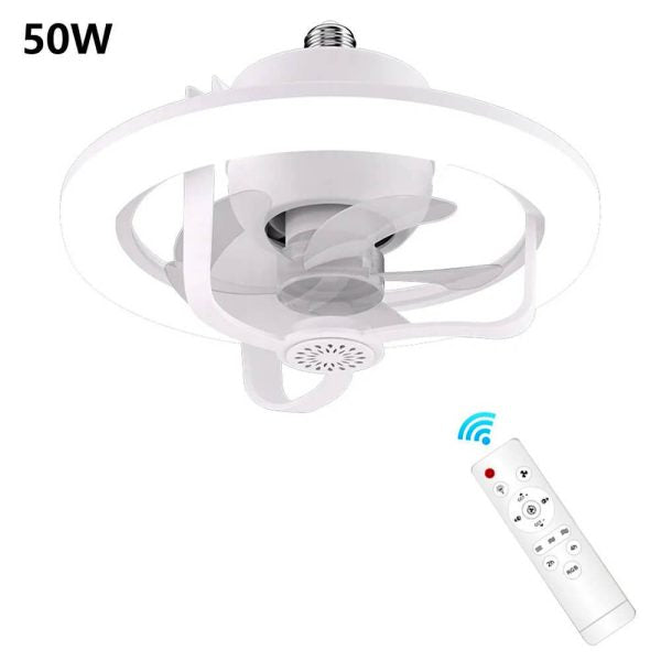 360° Rotating Ceiling Fan with Light & Remote – Socket Mount, Adjustable Airflow
