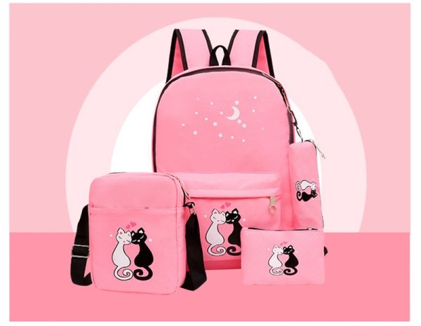 4-Piece School Bag Set for Kids – Backpack, Lunch Bag & Pencil Pouch (Unisex