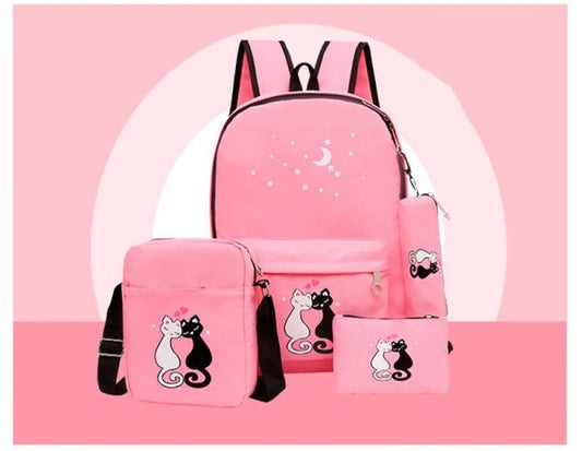 4-Piece School Bag Set for Kids – Backpack, Lunch Bag & Pencil Pouch (Unisex
