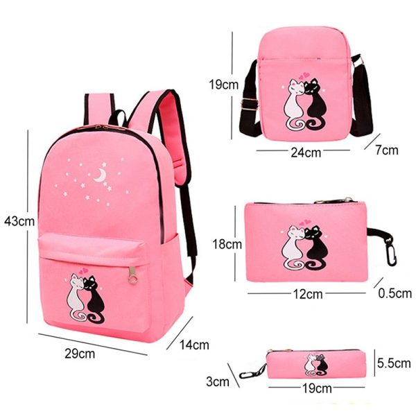 4-Piece School Bag Set for Kids – Backpack, Lunch Bag & Pencil Pouch (Unisex