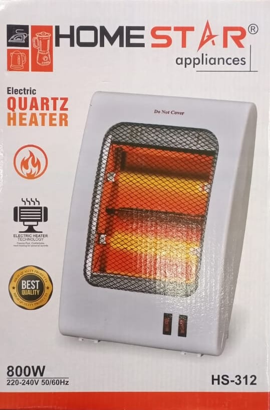 Electric Quartz 800W 2 Rod Electric Heater