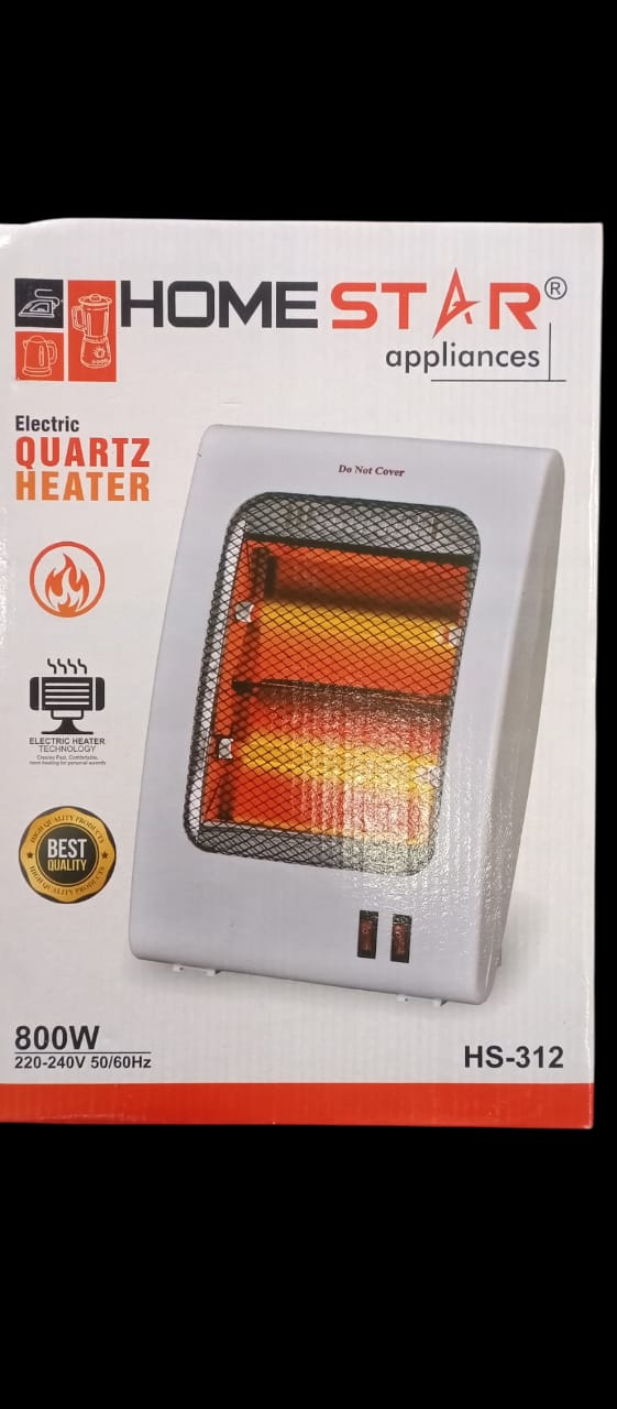 Electric Quartz 800W 2 Rod Electric Heater