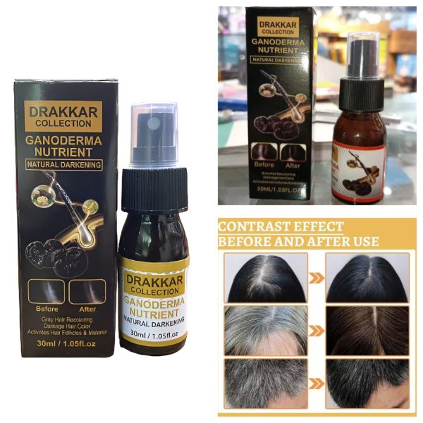 Drakkar Anti-Greying Hair Spray 30ml – Organic Essence to Darken Hair Naturally