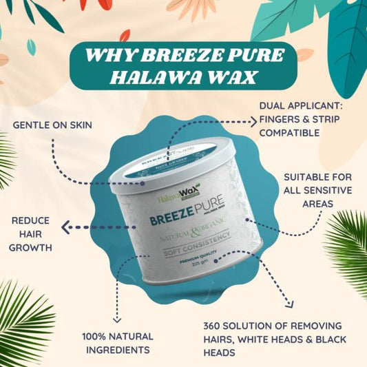 Breeze Organic Halawa Finger Wax – Pure Hair Removal Wax for Women – 225g