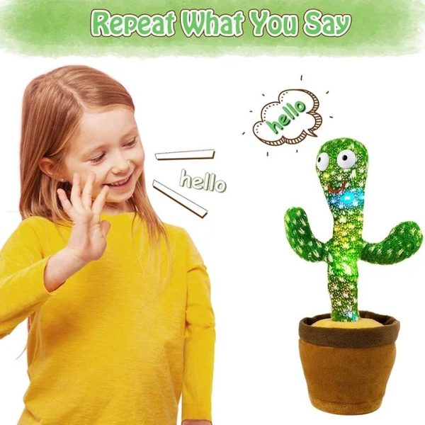 Dancing Cactus Toy – Singing & Talking Plush with Voice Recording & USB Charge